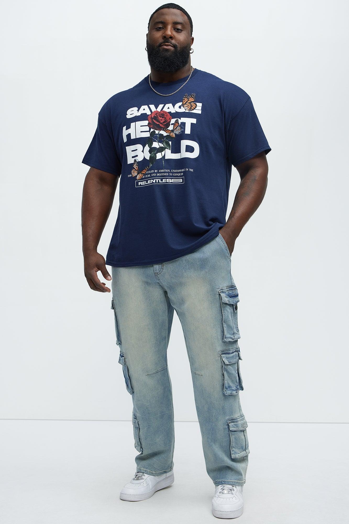 Savage Heart Bold Short Sleeve Tee - Navy Product Image