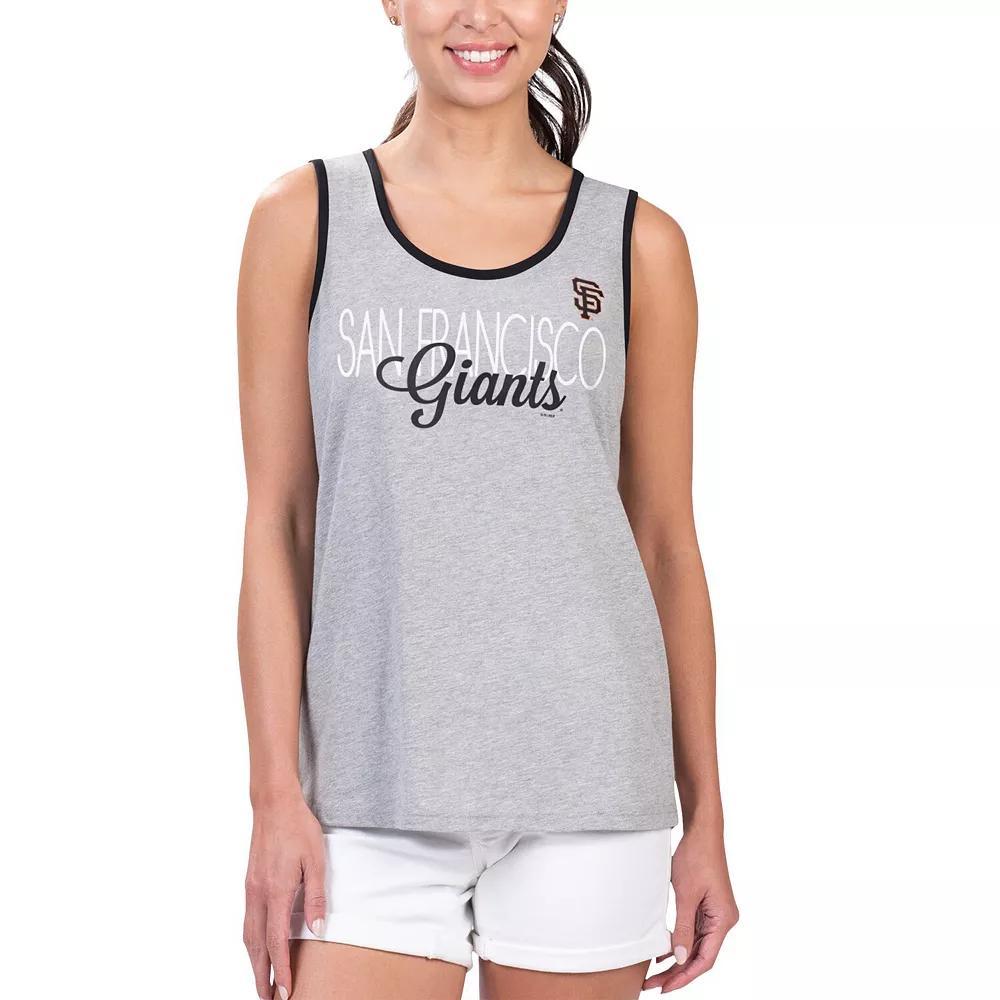 Women's G-III 4Her by Carl Banks Gray San Francisco Giants Fastest Lap Tank Top,  Product Image