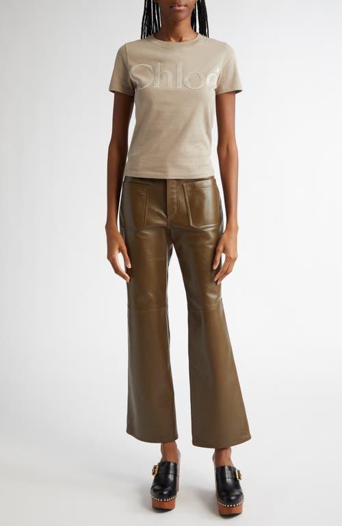 CHLOÉ Cotton Jersey T-shirt With Logo In Brown Product Image