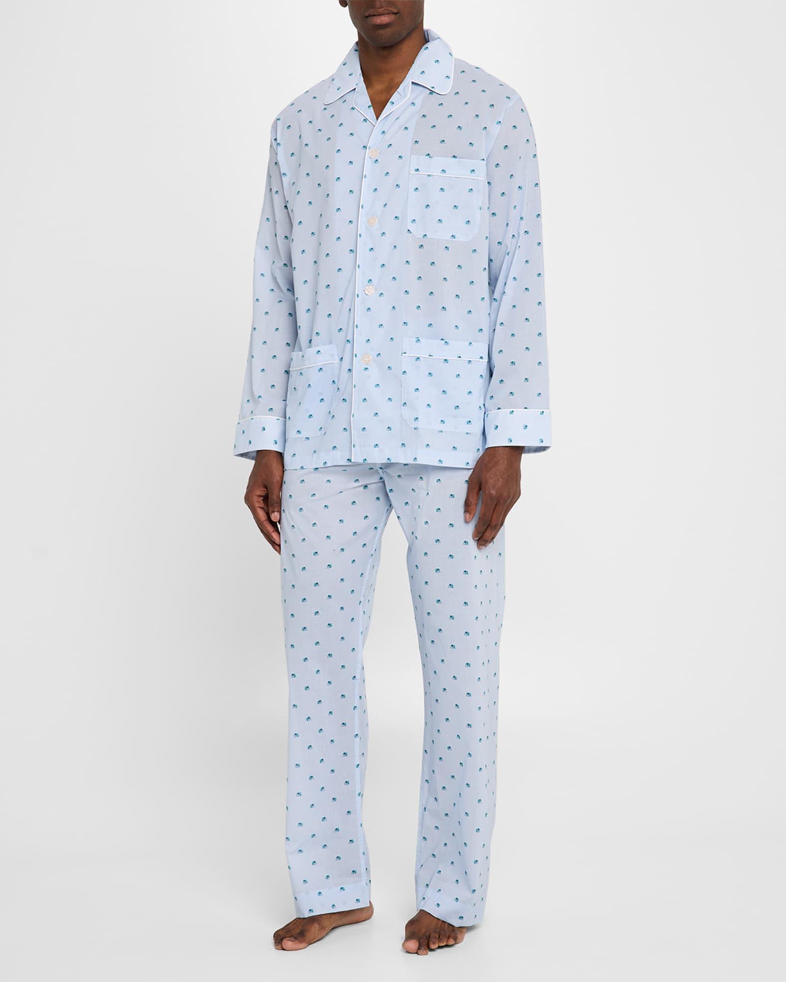 Men's Ledbury Striped Elephant-Print Pajama Set Product Image