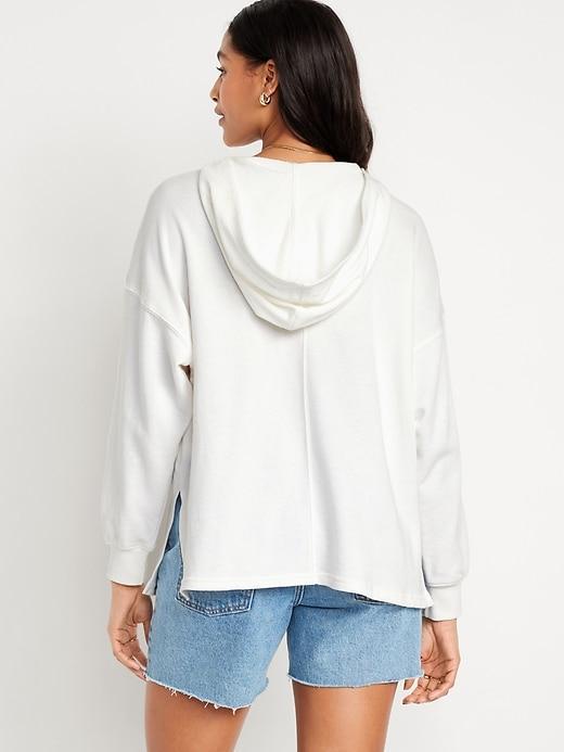 Oversized French-Terry Tunic Hoodie Product Image