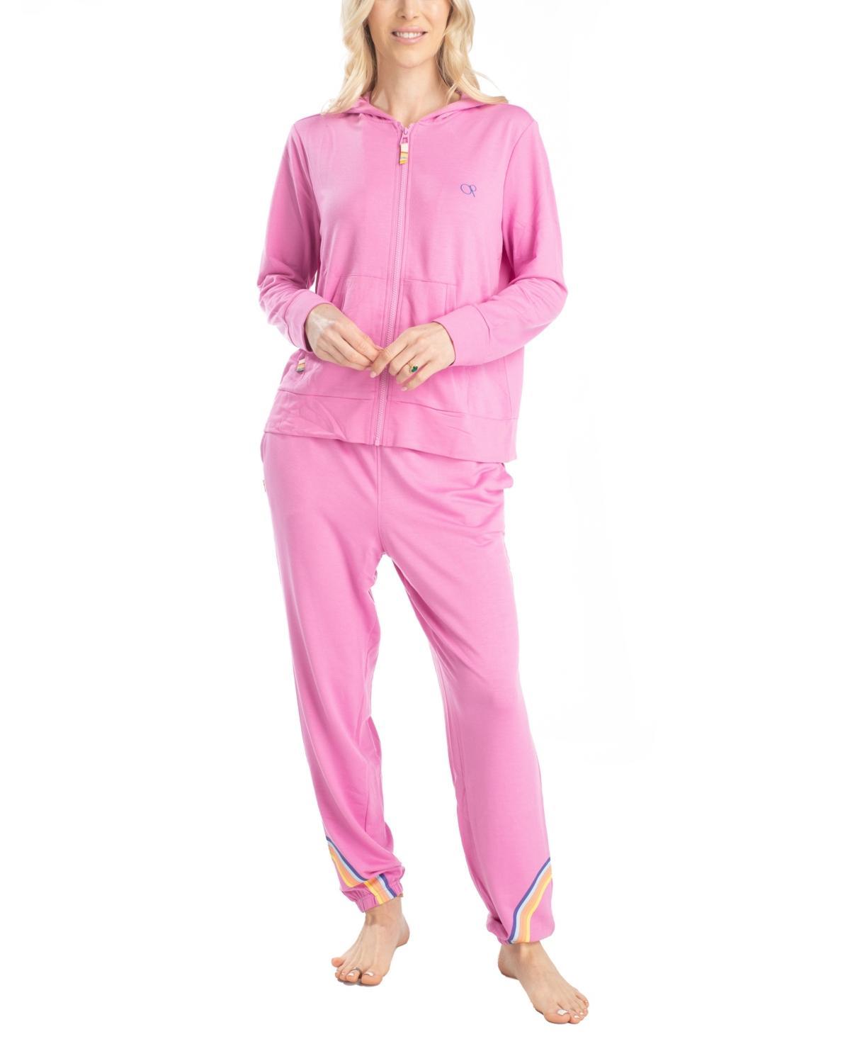 Women's Ocean Pacific® Day Breakers Hoodie & Jogger Pants Set, Size: Small, Pink Product Image