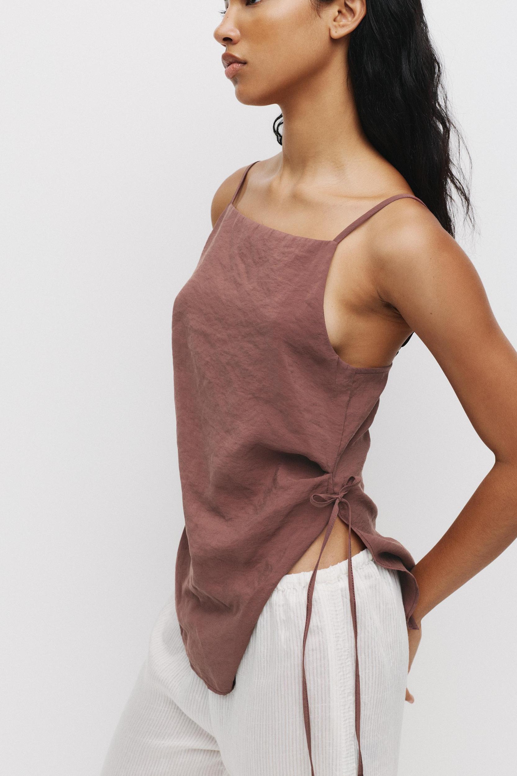Asymmetric strappy top Product Image