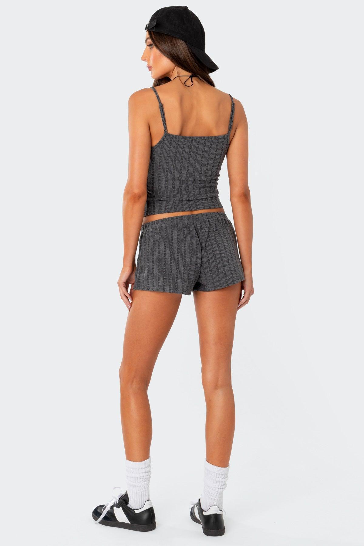 Irene Low Rise Pointelle Micro Shorts Product Image