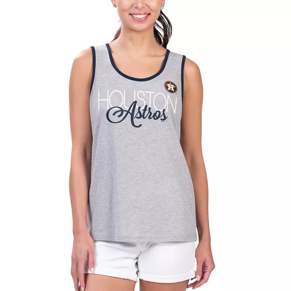 Women's G-III 4Her by Carl Banks Gray Houston Astros Fastest Lap Tank Top,  Product Image