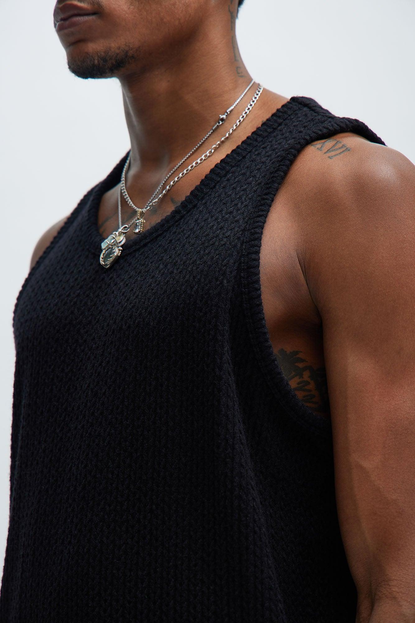 Catanina Textured Tank - Black Product Image