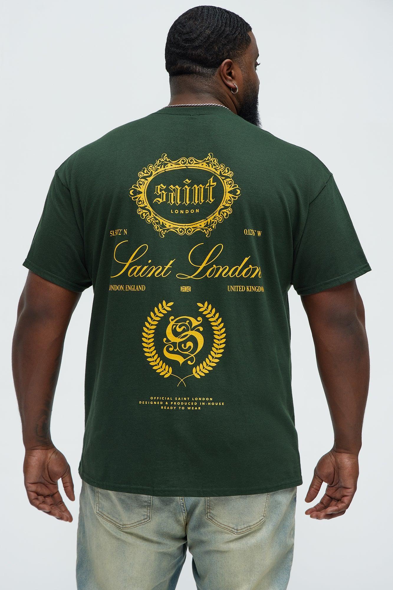 Saint London Stacked Short Sleeve Crew Neck T shirt - Green Product Image
