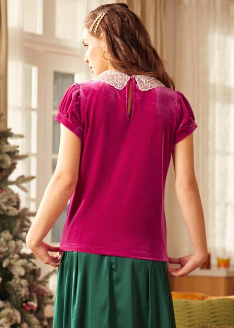 Diner Delight Peter Pan Collar Top Product Image