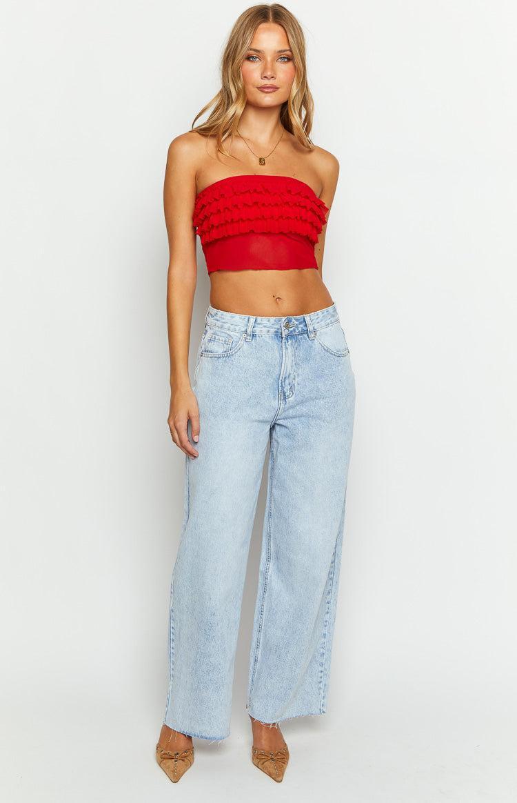 Rumba Rouge Red Ruffle Tube Top Product Image
