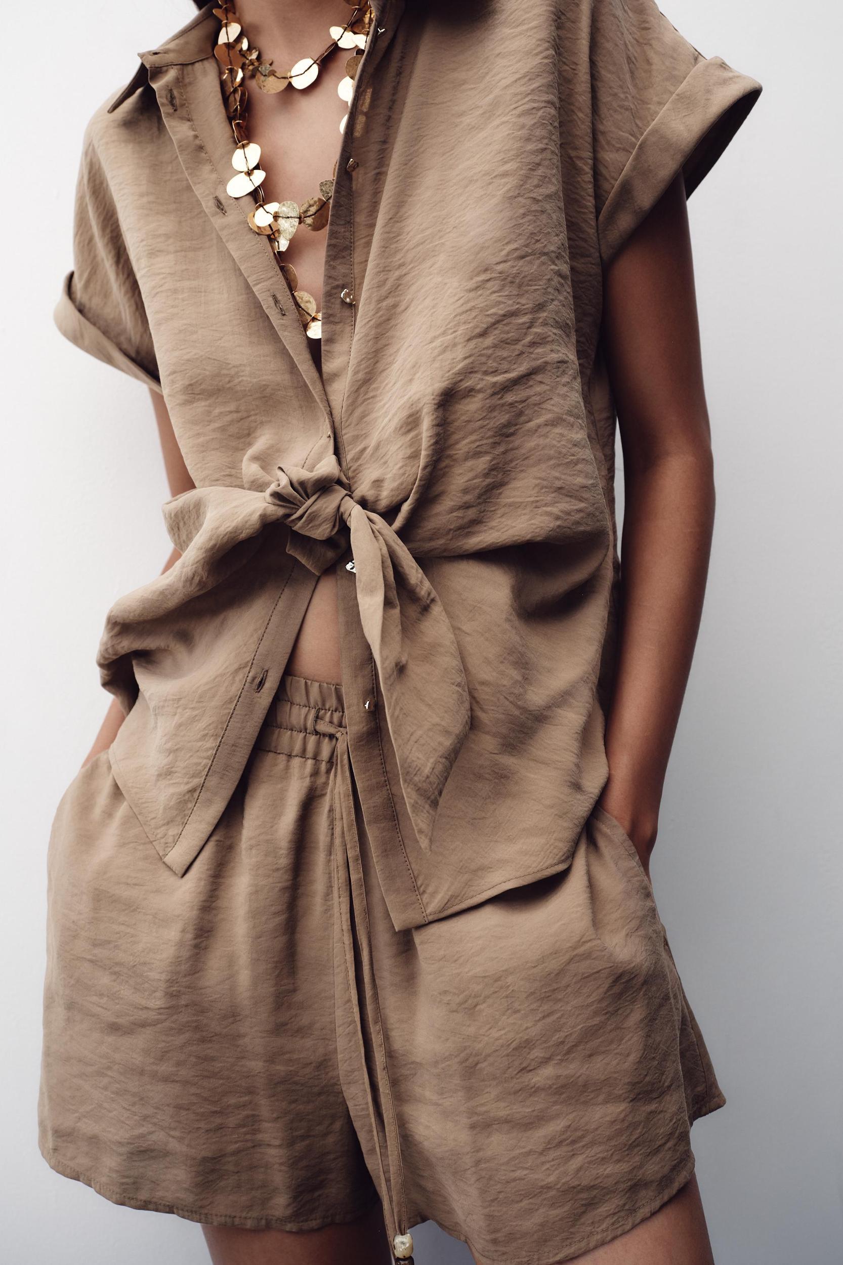 BEADED DRAWSTRING SHORTS Product Image