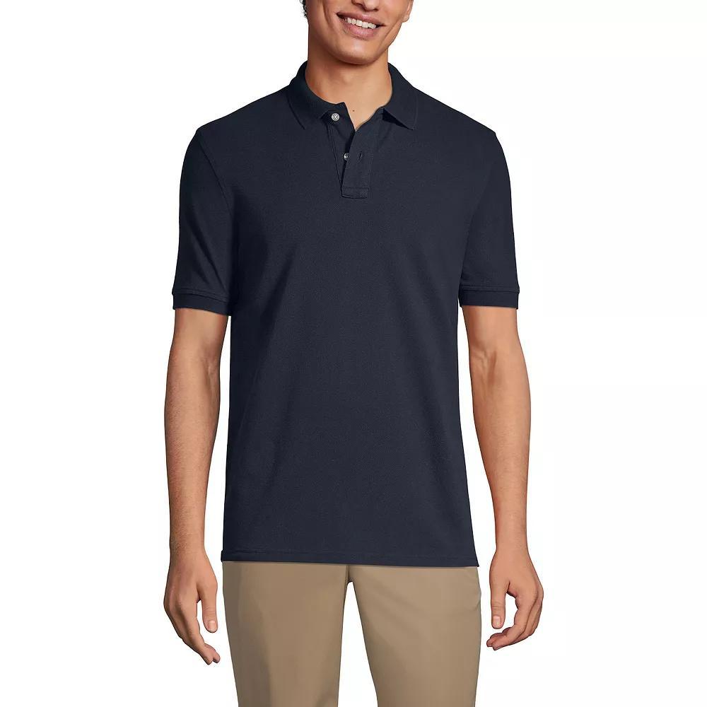 Men's Tall Lands' End School Uniform Mesh Polo Shirt, Size: Large Tall, White Product Image