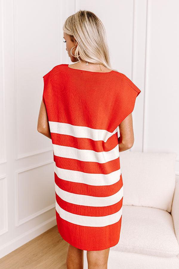 Country Club Ready Knit Dress in Red Product Image