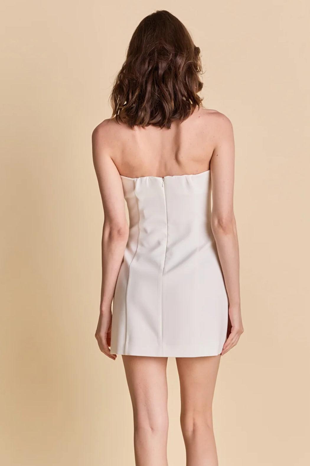 Strapless Button Mini Dress Product Image