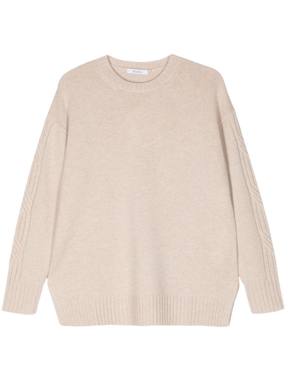 MAX MARA Cashmere Crewneck Jumper In Beige Product Image