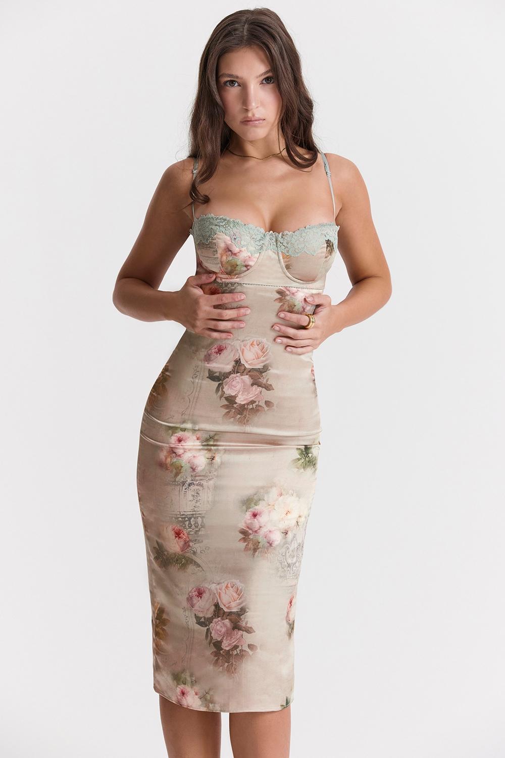 Venus  vintage floral midi dress Product Image