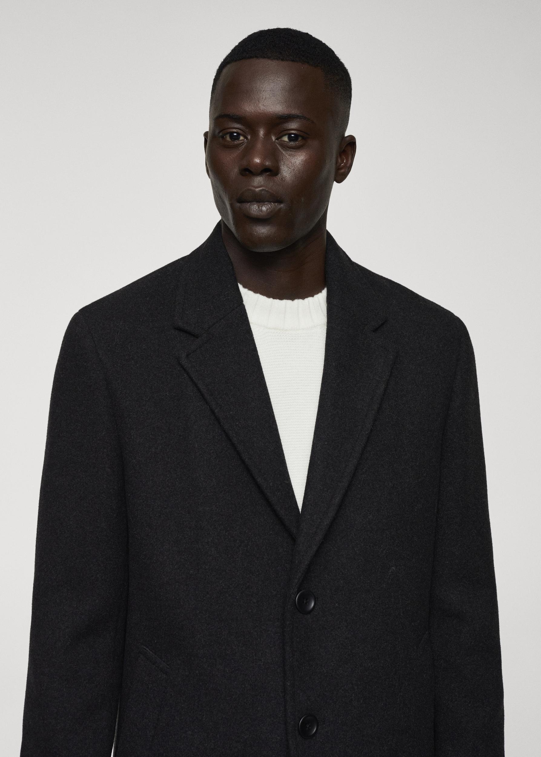 Lightweight recycled wool coat - Men | MANGO USA Product Image