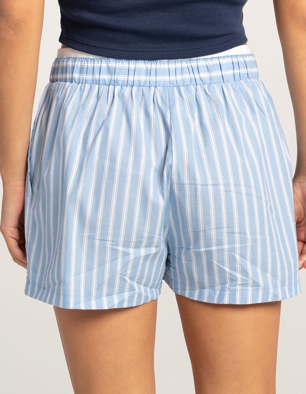 RSQ Womens Button Front Stripe Boxers - BLUE/WHT Product Image