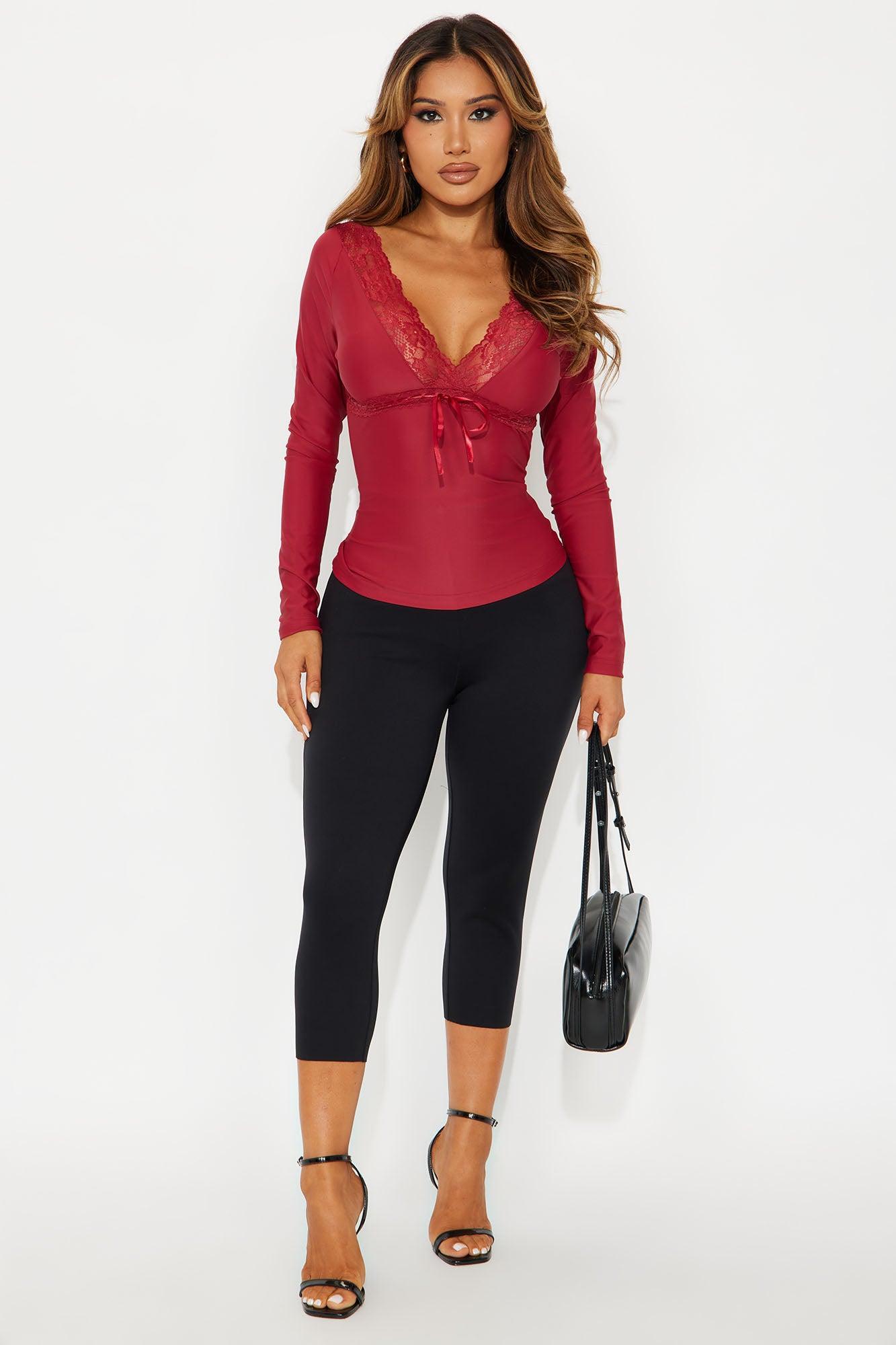 Bridget Long Sleeve Top - Wine Female Product Image