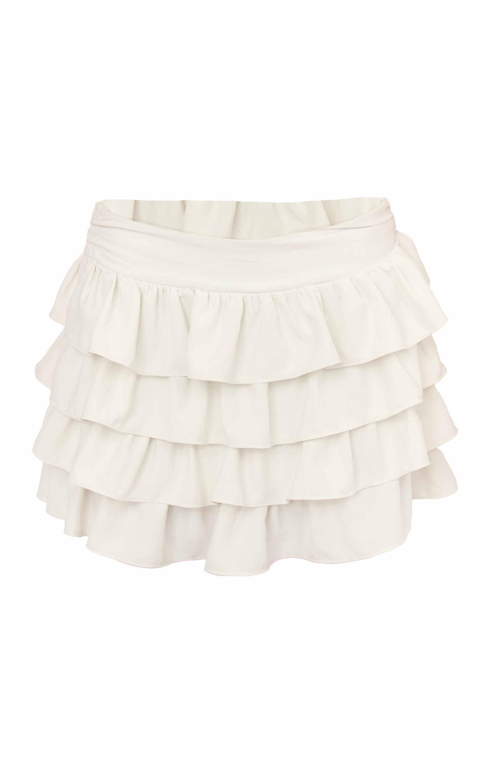 Cream Floaty Woven Rara Mini Skirt Product Image