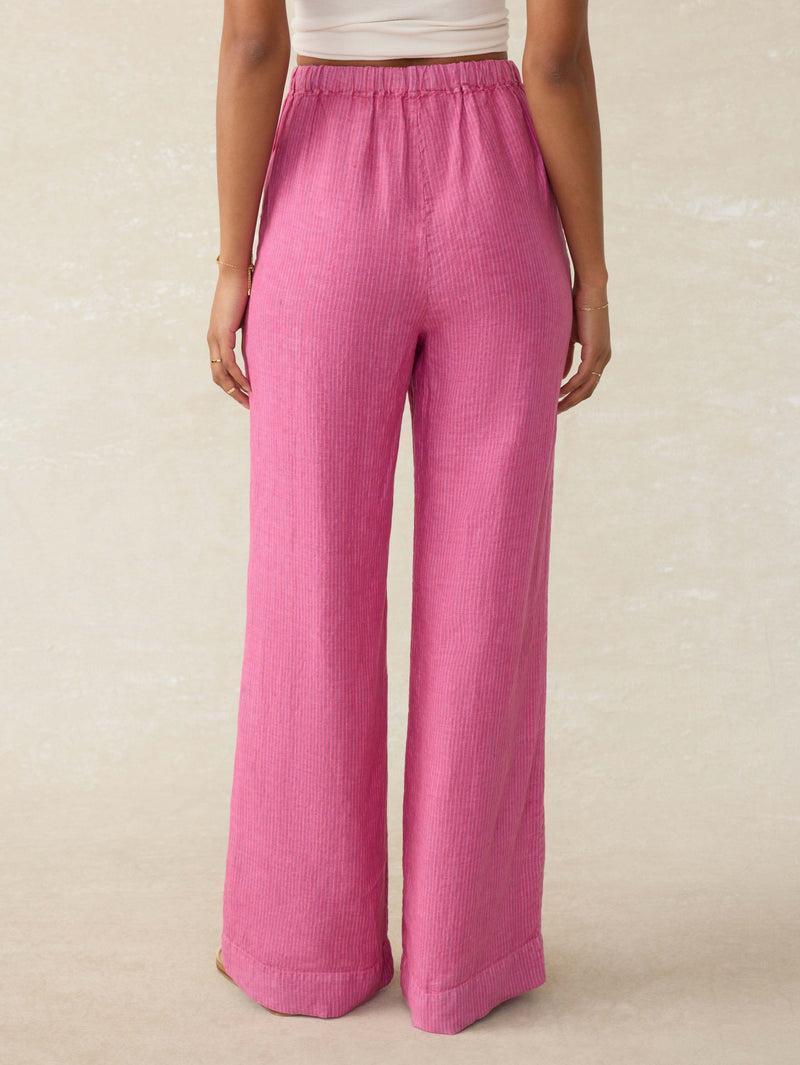 Laidback Linen Pant - Ibis Rose Stripe Product Image