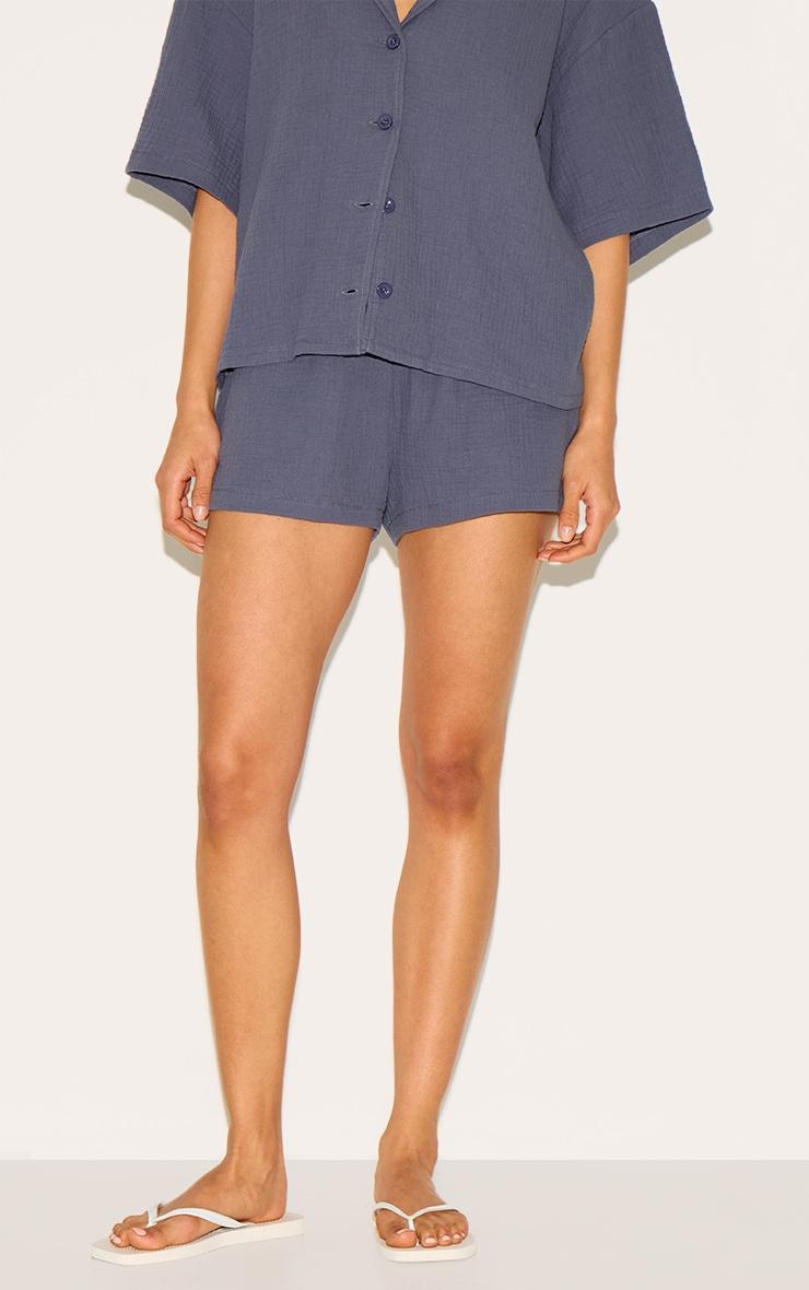 Charcoal Woven Floaty Drawstring Shorts Product Image