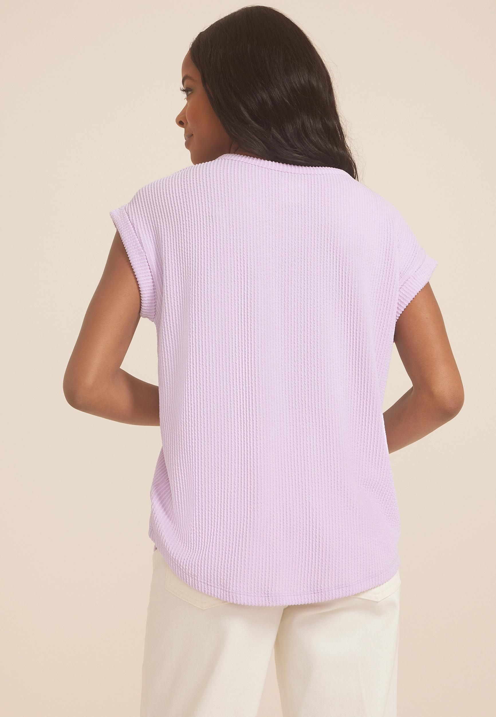24/7 Clara Wavy Ribbed Short Sleeve Tee Product Image