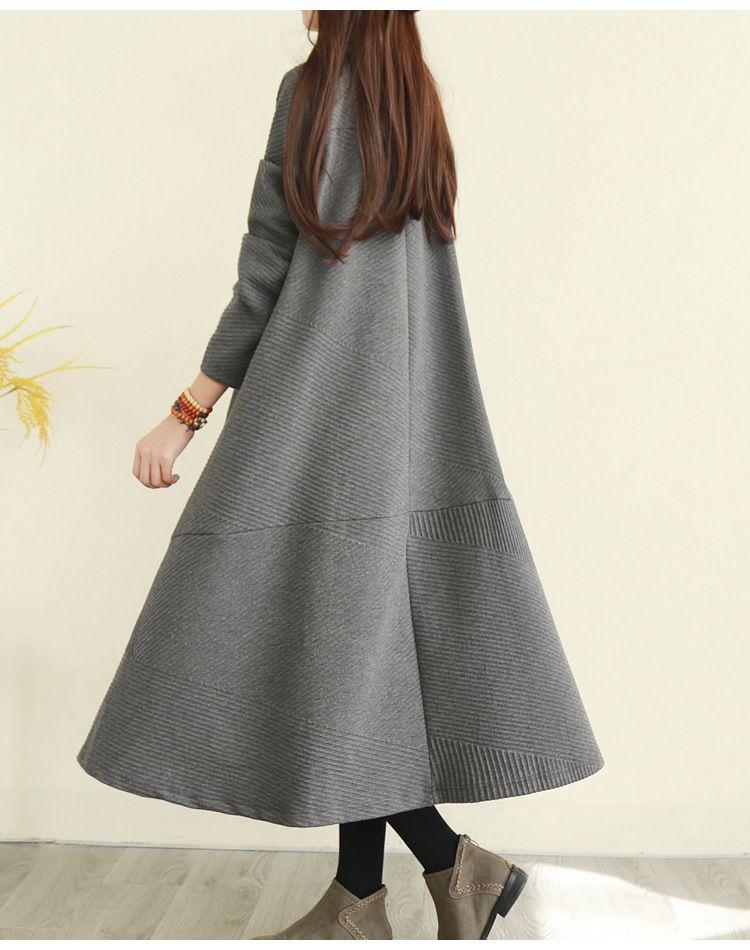 Turtleneck Midi A-Line Sweater Dress Product Image