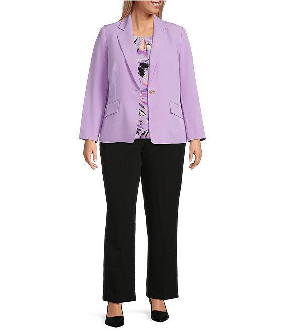 Kasper Plus Size Notch Collar Crepe Blazer Product Image