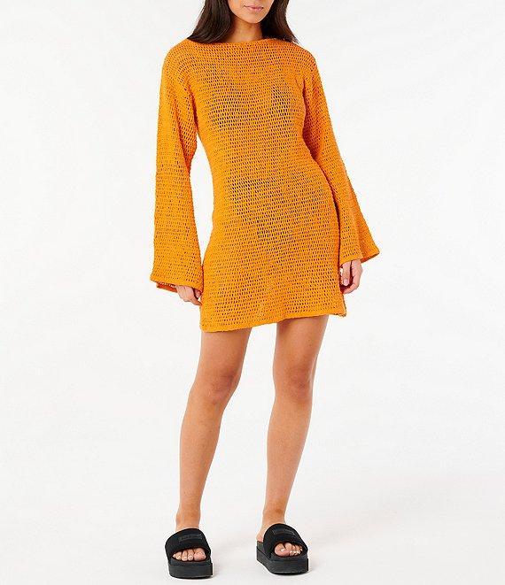 Rip Curl Neon Isles Long Sleeve Crocheted Dress Product Image