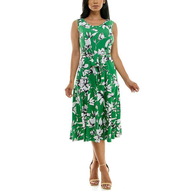 Womens Nina Leonard Print Midi Dress Product Image