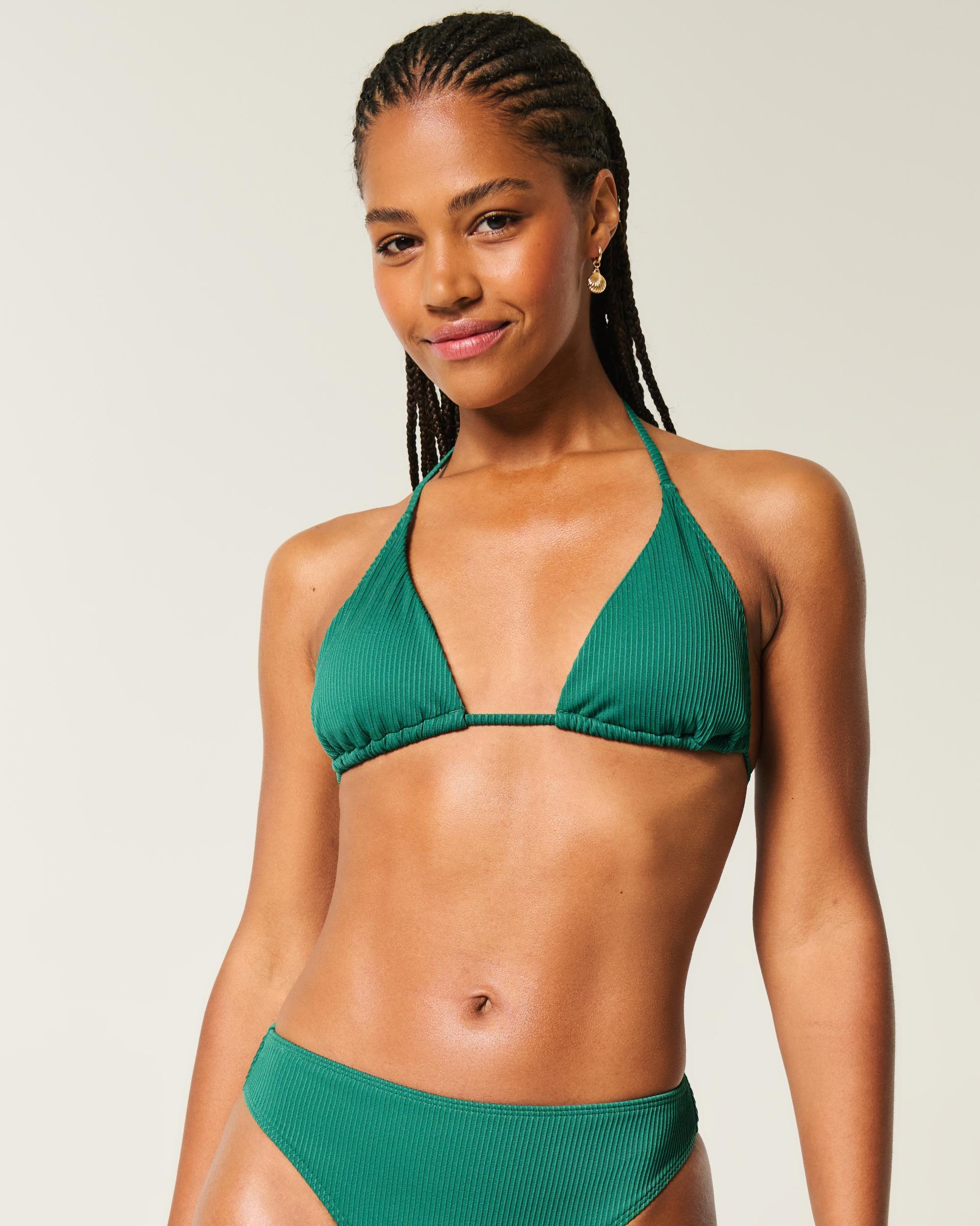 Ribbed Multi-Way Triangle Bikini Top Product Image