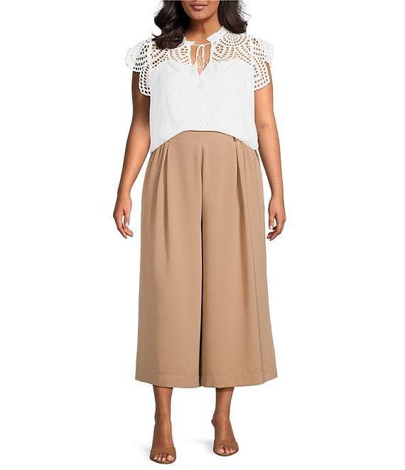 Sugarlips Plus Size Safari Pull-On Wide Leg Pants Product Image