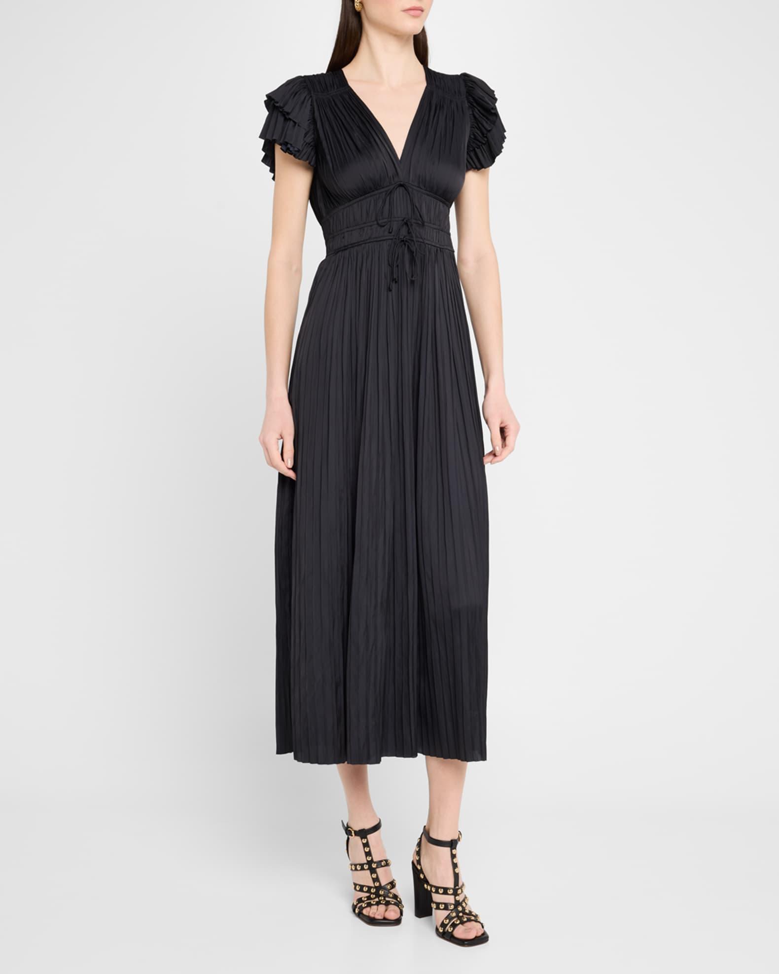 Patrice Flutter-Sleeve Midi Dress Product Image