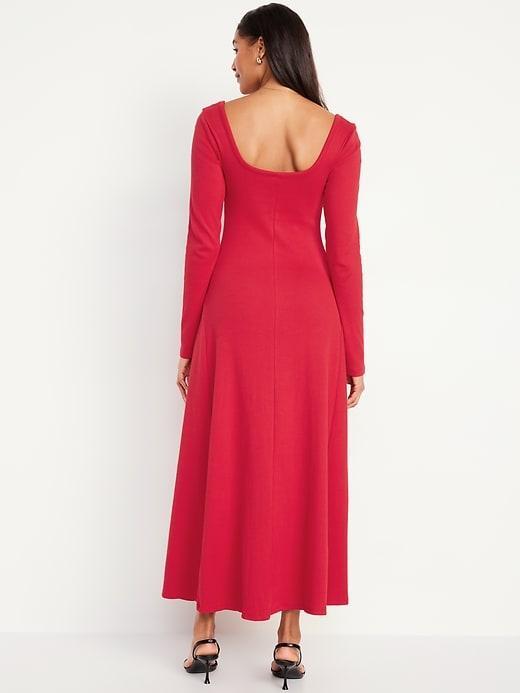 Fit &amp; Flare Ribbed Maxi Dress Product Image