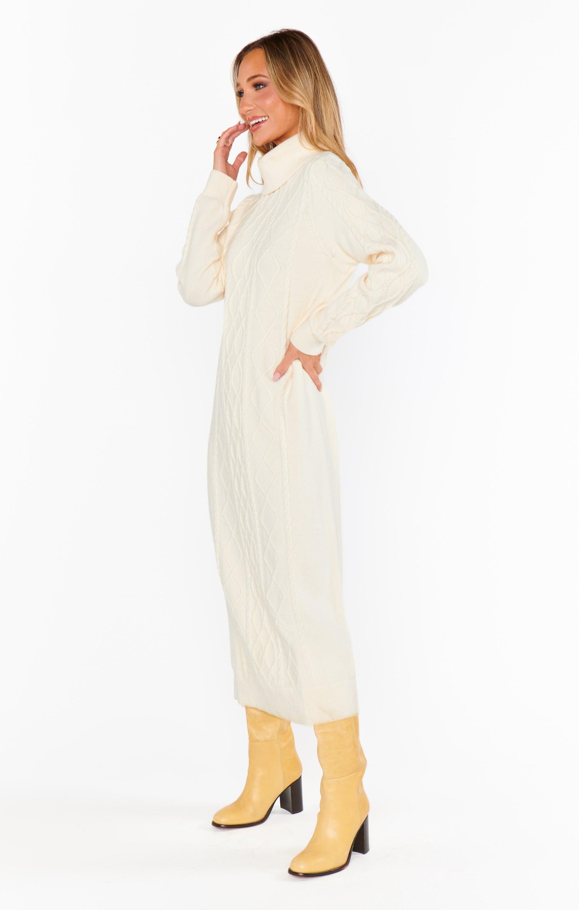 Montreal Midi Dress ~ Cream Cable Knit Product Image