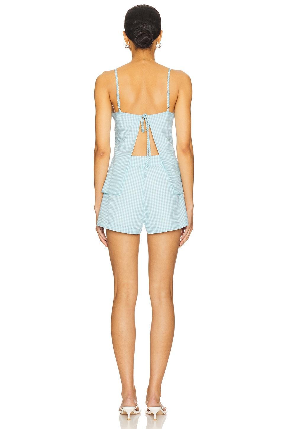 Suree Gingham Romper Line & Dot Product Image