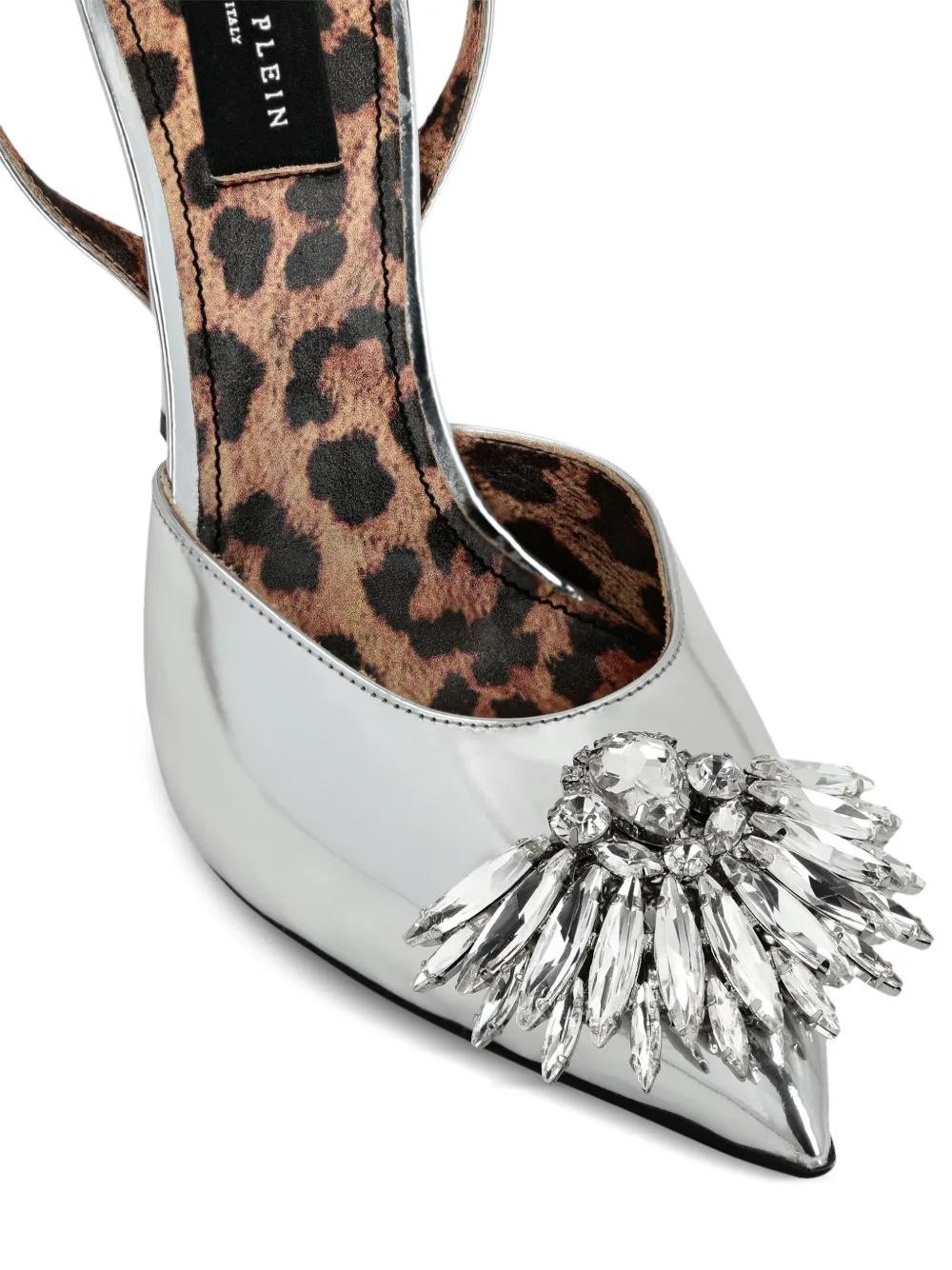 Mirror 100mm crystal-embellished pumps Product Image