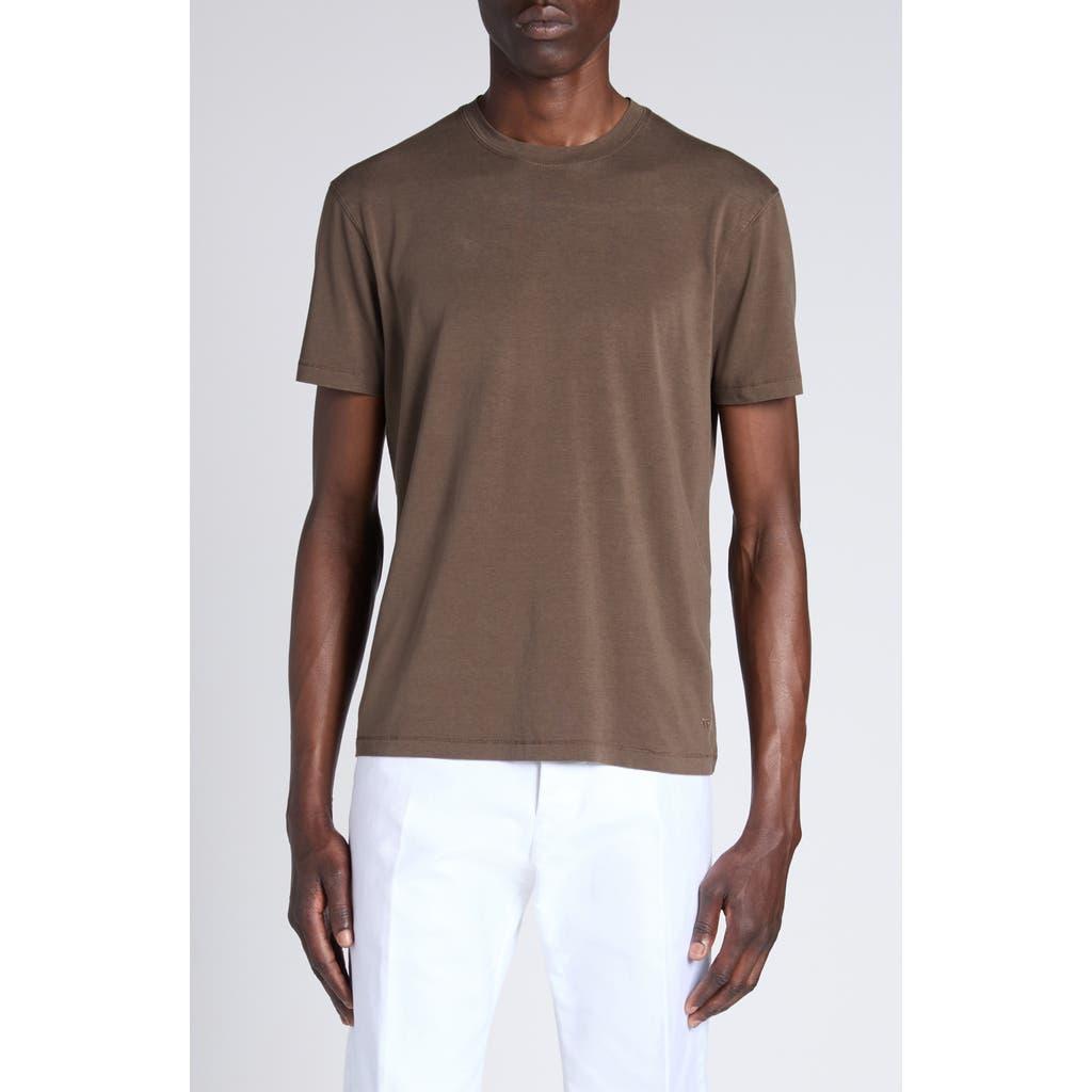 TOM FORD Slim-fit Lyocell And Cotton-blend Jersey T-shirt In Brown Product Image