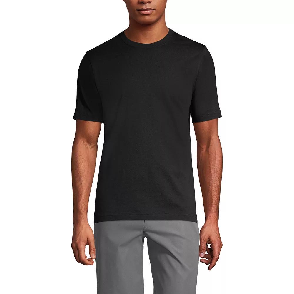 Men's Lands' End Essential Tall Short Sleeve School Uniform T-shirt, Size: Large Tall, Black Product Image