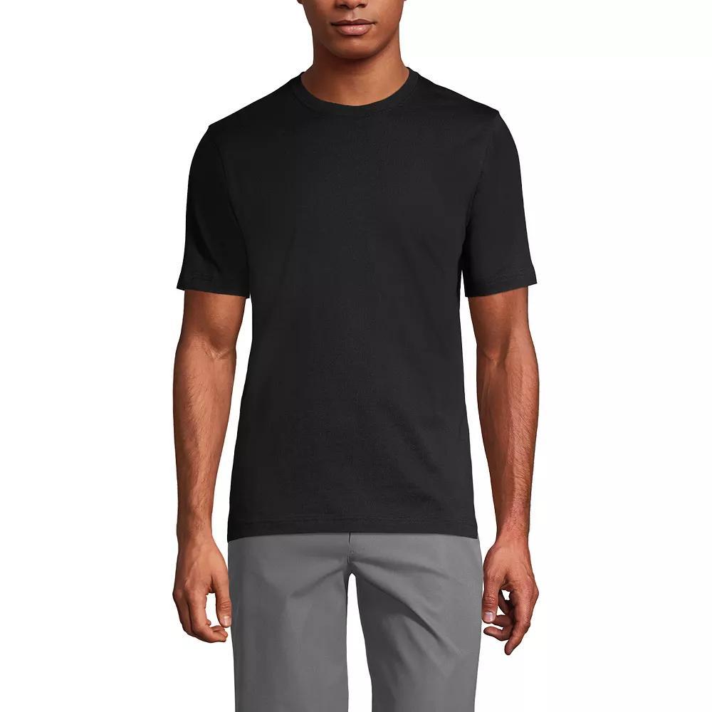 Men's Lands' End Essential Tall Short Sleeve School Uniform T-shirt, Size: Large Tall, Black Product Image