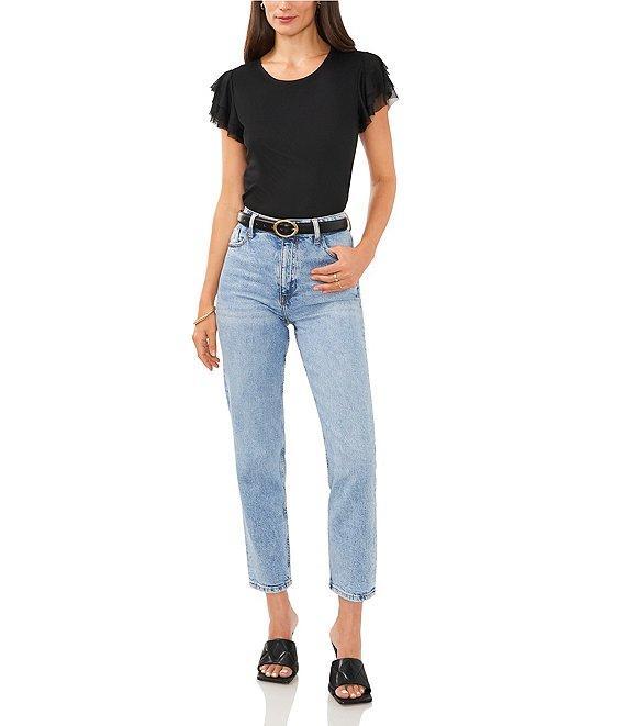 Vince Camuto Crew Neck Short Sleeve Blouse Product Image