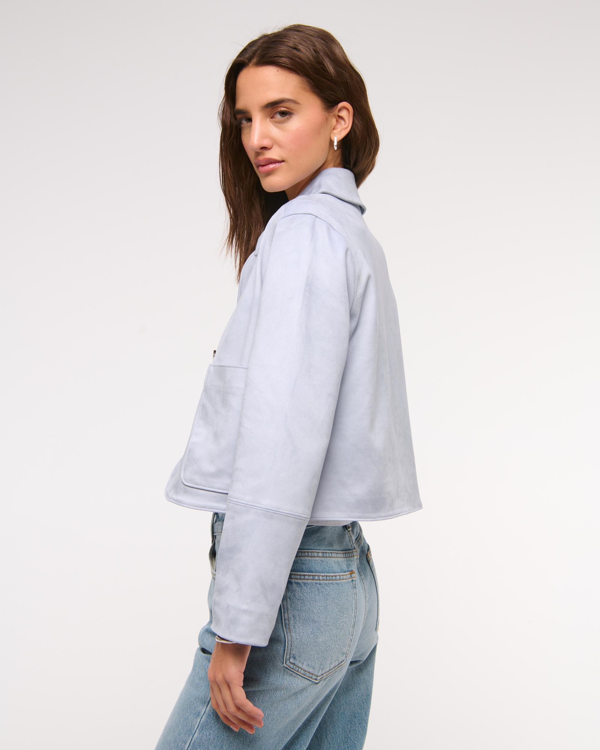 Vegan Suede Button-Through Jacket Product Image