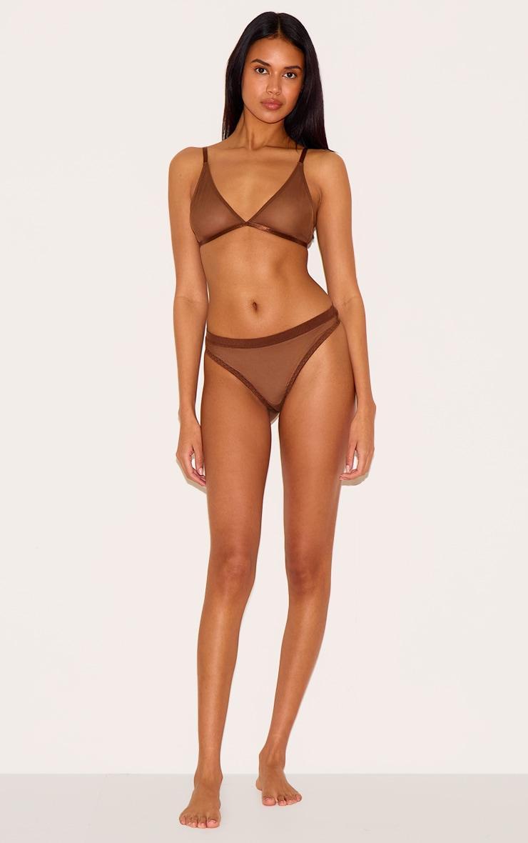Chocolate Mesh Triangle Bra Product Image