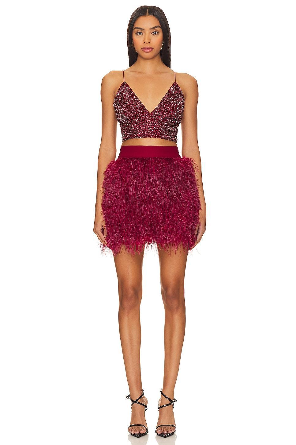 Cina Feather Skirt Alice + Olivia Product Image