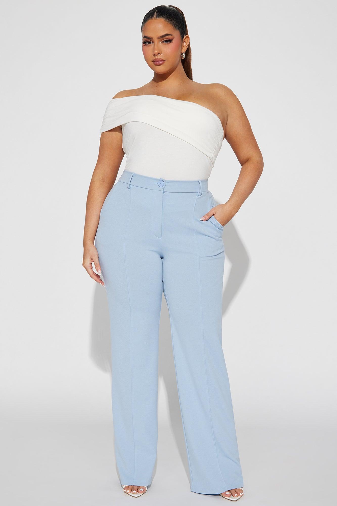Heidi Wide Leg Trouser Pant - Slate Blue Product Image