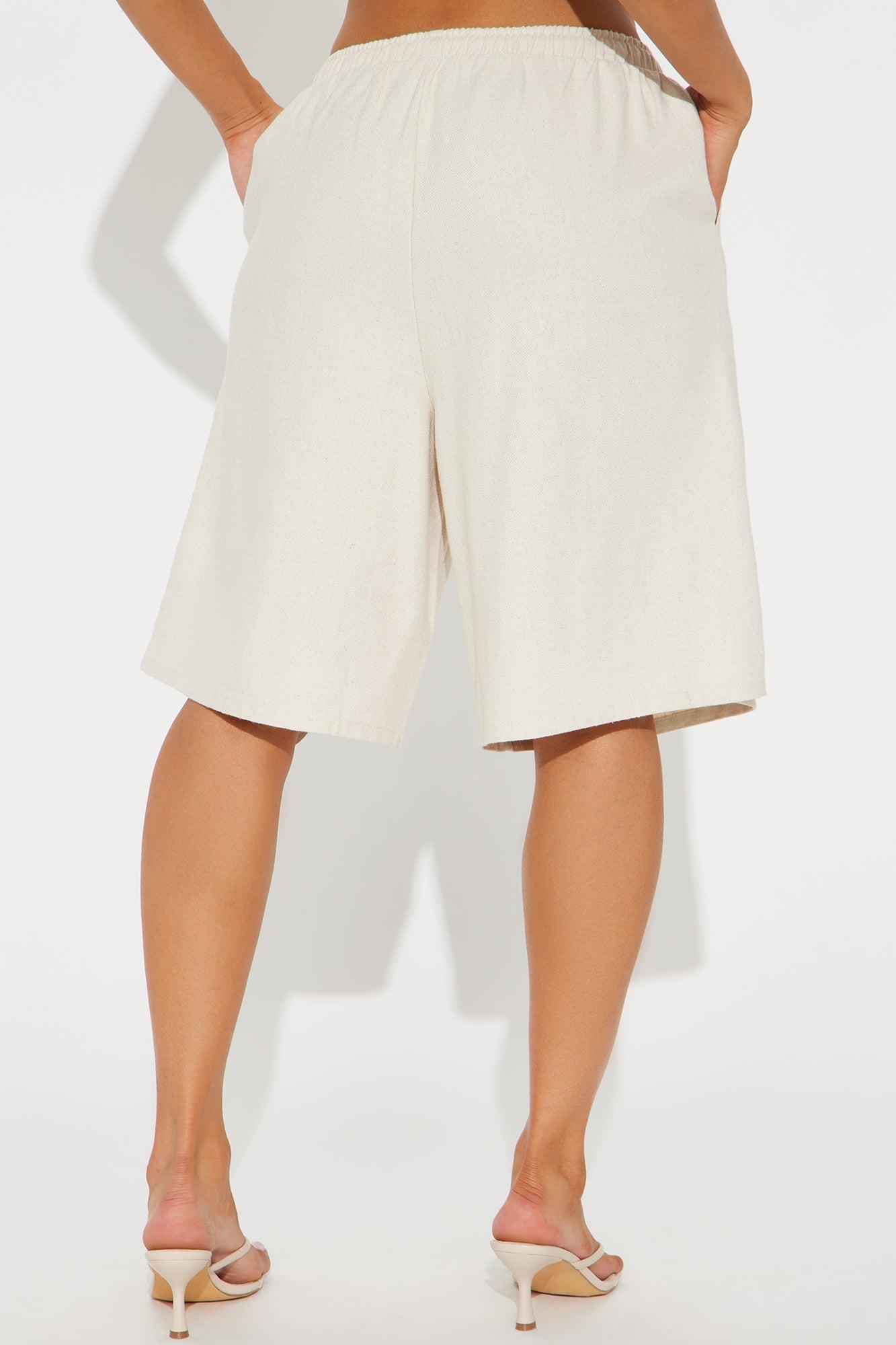 Wherever You Go Linen Bermuda Short - Tan Product Image