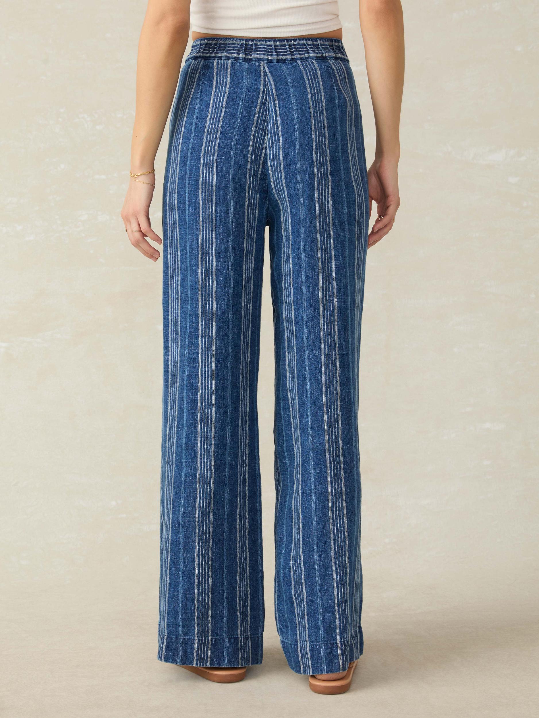 Sun Strider Linen Pant - Dockside Stripe Female Product Image