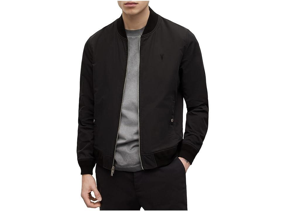 ALLSAINTS Bassett Reversible Bomber Jacket In Black/ash Khaki Brown Product Image