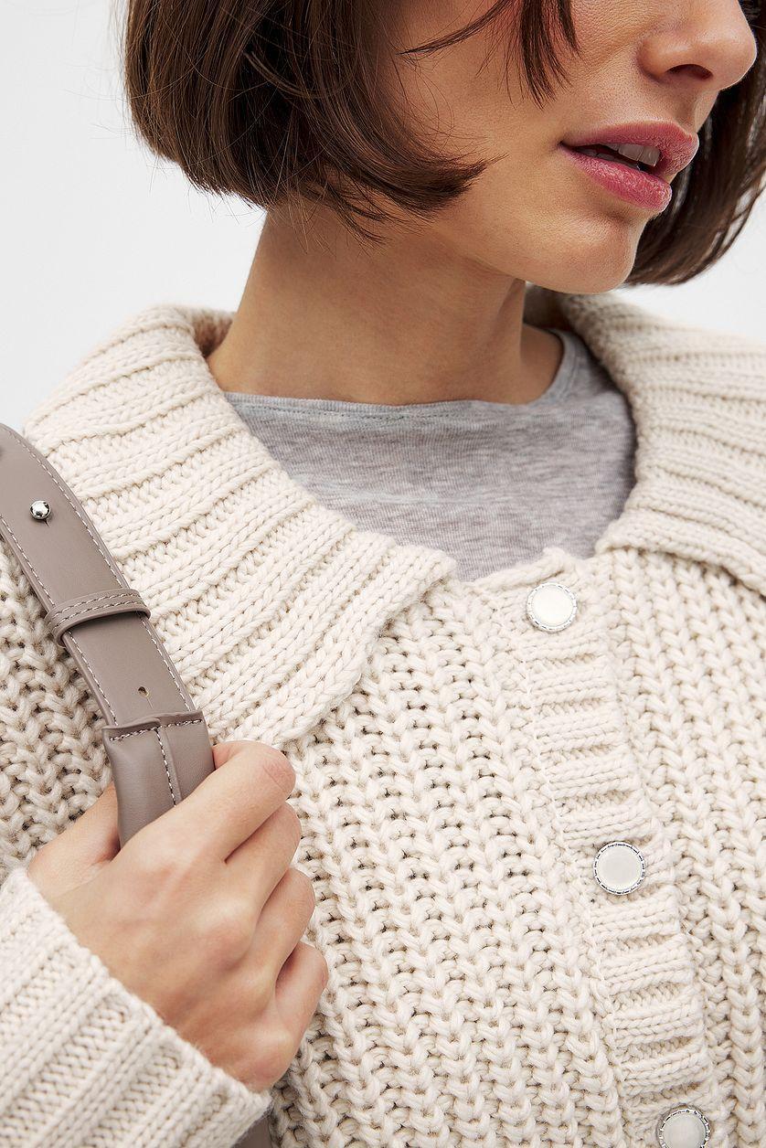 Knitted Cardigan Offwhite Product Image