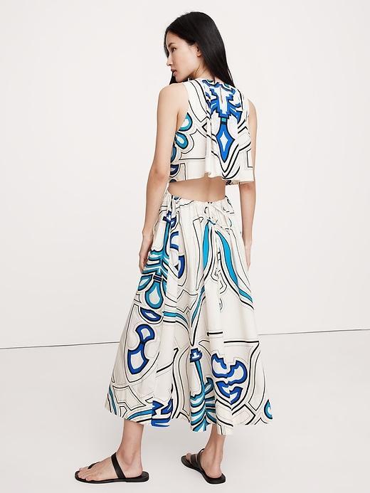 Cotton Poplin Cut-Out Midi Dress Product Image